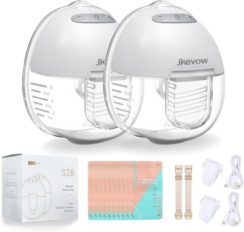 Sacaleches Electricos, Jkevow Extractor de Leche Materna con 2 Modos y 9 Niveles de Succión, Sacaleches con 10 Bolsas Leche Materna - 24mm