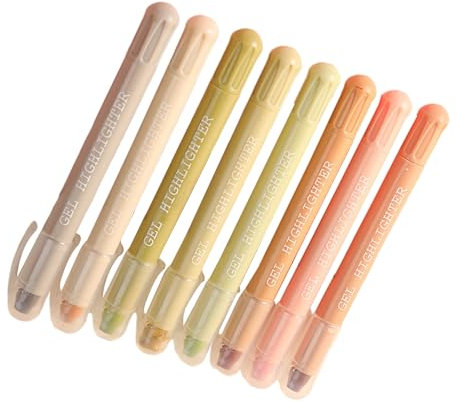 HIOPOIUYT 8 PCs Highlighters Set Ästhetischer Highlighter Marker Gel Highlighter Stift Bible Marker Stift Fluoreszenzstift