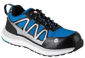 Bullstar Sicherheitsschuh SPRINTX S1P (Farbe kornblau/schwarz, Größe 44, Weite 12, Unisex, mit Fiberglas-Zehenschutzkappe, rutschhemmend, besonders leicht, Arbeitsschuhe, Schutzschuhe) 2663-0-1801-44