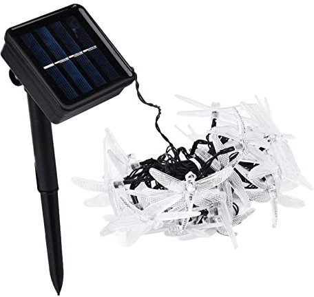 FTVOGUE Libelle Solar Sader Lights, 30LEDS Solar Angetriebene Feenlichter für Innen- und Außenbereiche (Warmes Licht)