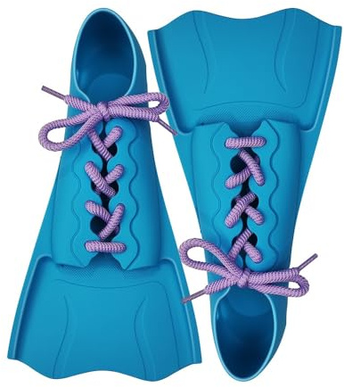 ENEN Pinne Corte Nuoto Piscina Regolabili Taglia 24-47, Pinne Snorkeling in Silicone Morbide per Allenamento Unisex per Bambini e Adulti Uomini Donne per Nuoto Snorkeling (XL(44-47),LJP Blu)