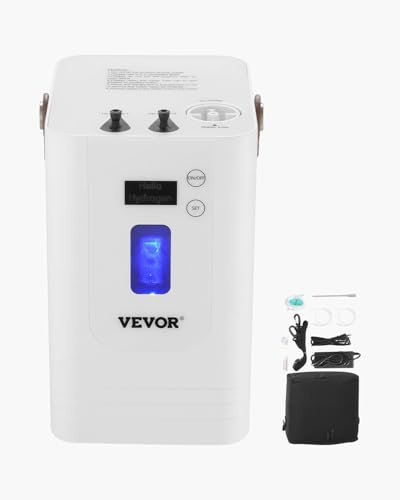 VEVOR Máquina de inhalación de hidrógeno, inhalador de hidrógeno de alta pureza del 99,99%, salida de gas hidrógeno de 300 ml/min, máquina inhaladora H2 de tres puertos, generador de agua rico en