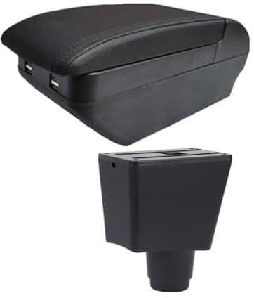 LVGVZTTGKM Für Dacia Für Logan 2 Dokker Auto Armlehne Box Lagerung Box Innen Retrofit Zubehör Mittelkonsole Organizer(H Red line 4 USB)