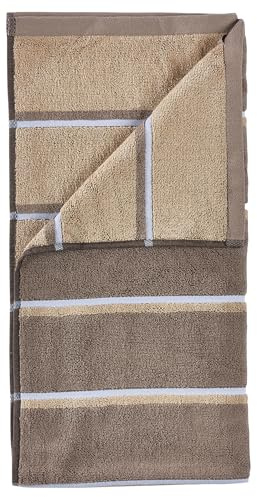 Zone Denmark Sauna Handtuch 100 x 50 cm Taupe/Camel/Sky Blue