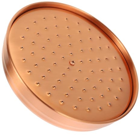 KHBUAB Soffione doccia in rame, design retrò, 20 cm, quadrato, con gommini in silicone, per bagno e esterni, doccia a pioggia