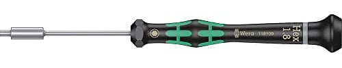 Wera 05118109001 2069 Tournevis électronicien à douille, 1.8 x 60 mm, Noir/vert