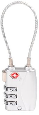 Pavo - Premium TSA de Cadenas avec câble de Verrouillage en Aluminium avec 3 Chiffres Code – Dimension : 42 x 31 x 14 mm – 8046744