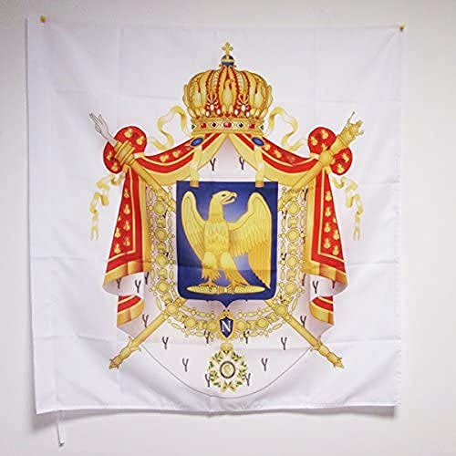 AZ FLAG - Drapeau Armes Napoléon III Second Empire 1852-1870 - 90x90 cm - Drapeau Empire Français 100% Polyester Avec Fourreau et Cordelette - Pavillon 80 g