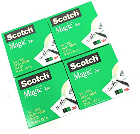 Scotch Magic Tape 810 Refill (3/4 in X 1500 in) 4 Rolls by Scotch
