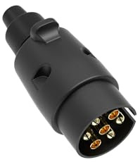 UNITEC Stecker 7-polig, Kunststoff, Schraubanschluss mit Zugentlastung, Belastbarkeit: 20 A bei 12 V, schwarz, 1 Stück