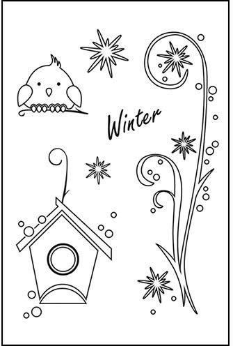 Efco Stempel Clear Winter, transparent, A7/ 74 x 105 mm, 6-teilig