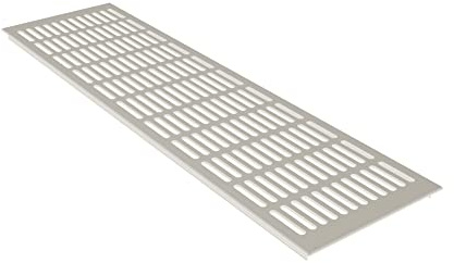 Lüftungsgitter Aluminium Stegblech Lüftung 150 mm x 800 mm (Weiß pulverbeschichtet)
