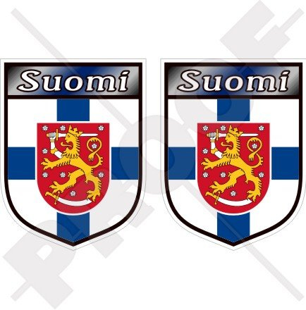 Finnland finnisches Schild Suomi 75 mm Vinyl-Aufkleber, 2 Stück