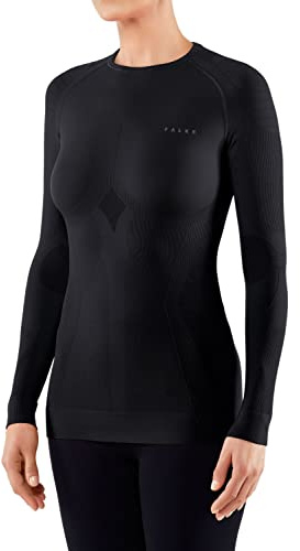 FALKE Damen Maximum warm functioneel materiaal sneldrogend thermo 1 stuk Baselayer Shirt, Schwarz (Black 3000), XL EU