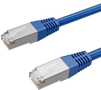 Kabelbude.eu Netzwerkkabel Patchkabel Ethernet LAN Kabel cat 6 S/FTP PIMF Halogenfrei blau 0,5m RJ45 Stecker