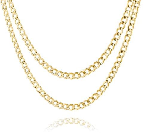 Collana Uomo Robusta In Argento 925 Placcato Oro Con Confezione Eco Sostenibile