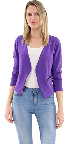 Malito Blazer nel Basic-Look a Cerniera Lampo Commerciale 6040 Donna (L, Porpora)