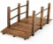 COSTWAY Pont de Jardin en Bois de Sapin Carbonisé Charge Maximale 150KG, Pont sur Étang 150 x 67 x 55 cm avec Double Garde-Corps de Sécurité, Décoration du Jardin pour Patio Cour (Marron foncé)