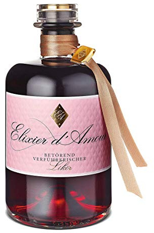 Wajos Elixier d’Amour Liqueur 500ml, 19% vol: fruchtiger Likör mit Kirsche und Noten von Gin. Ideal als Geschenk für Freundin & Jahrestag
