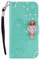 Reevermap Samsung Galaxy A10 Hülle, Samsung A10 Handyhülle Flip Case Kredit Karten Fach Geldklammer Leder Tasche Glitzer Bling Eule Schale Schutzhülle für Samsung Galaxy A10, Grün