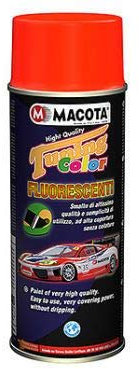 StickersLab - MACOTA Tuning Vernice Spray Fluorescente Smalto Acrilico NON COLA (Rosso/Arancio Fluo)