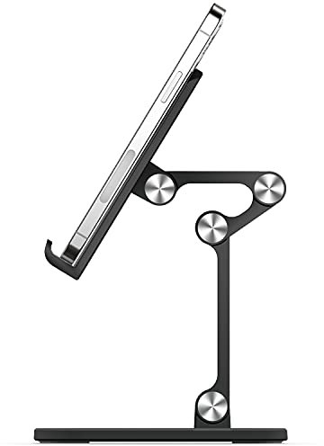 elago M5 - Soporte ajustable para teléfono móvil para escritorio, compatible con iPhone 12 (5.7, 6.1, 6.7) y compatible con todos los modelos de iPhone, todos los teléfonos inteligentes (negro)