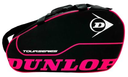 Dunlop 10316685 DAC PDL Dunlop Tour Intro Paletero, Tamaño mediano con 2 compartimentos, Material 100% Poliéster, Negro y Rosa