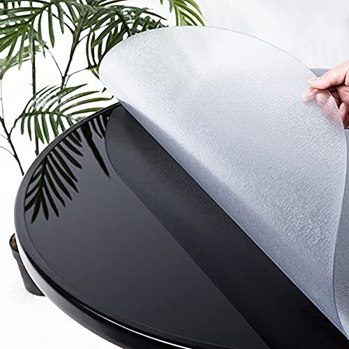 Zlovne Tovaglia Rotonda in Plastica Opaca,Pellicola Protettiva per Tavolo della Cena di Famiglia,1 mm di Spessore Vetro Morbido Copritavoli Trasparenti per Scrivania in Legno (Diameter 100cm/39inch)