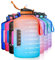 ETDW Trinkflasche mit Zeitmarkierung, Sport Trinkflasche, 3,8L Auslaufsicher Sport Wasserflasche BPA-frei, Sportflasche für, Camping, Yoga, Gym, Kohlensäure Geeignet Orange Grün