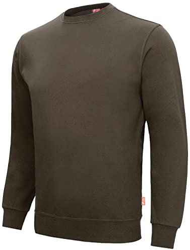 Nitras MOTION TEX LIGHT 7015 Arbeits-Pullover - leichter Baumwoll-Pulli - Sweater für die Arbeit - Braun - XS