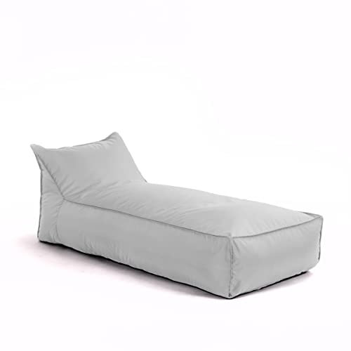 Avalon - Pouf Chaise Longue da Esterno Badd L Jive, Pouf Letto Comodo e Impermeabile, Grande e Perfetto da Giardino, Ottimo per Arredo Piscina, Design Moderno, Made in Italy(70x160cm-Grigio)