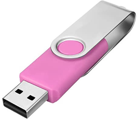 Vixelle 128GB High Speed USB 2.0 Flash Drives – 360° Swivel Metal Style USB Memory Sticks with Keychain Loop – 128GB USB Stick Pen Drive Bulk Pack for PC, TV, Mac, Car Audio – Pink