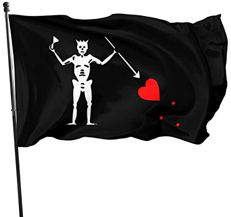 Flaggen Piratenflagge Blackbeard-Flagge Fahnen Robuste Außenbanner Durable Piratenflagge Für Haus Feiern Restaurants 90X150Cm