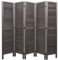 Mendler Paravent HWC-G30, Trennwand Sichtschutz Raumteiler, Shabby-Look 170x200cm - grau-braun