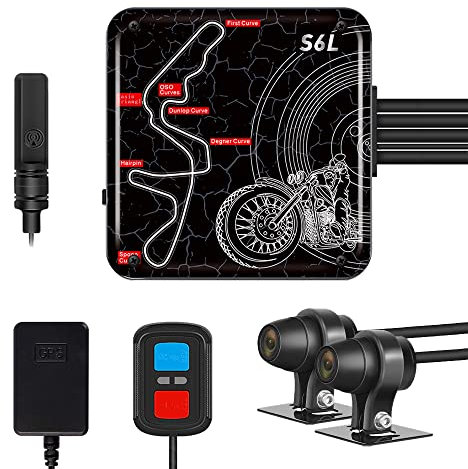 VSYSTO Verbesserte WiFi Motorrad Dash Kamera HD 1080P Front- und Rückkamera, Ganzkörper Wasserdichter DVR, High Speed Download Videos, Fernbedienung Fotos Machen
