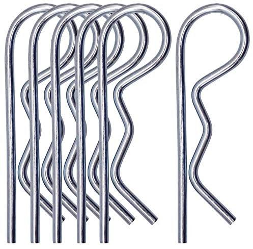 SKIR'CO (6 pezzi) Coppiglie a molla in acciaio zincato 3 mm, clip a R, coppiglia a molla a forma di R