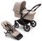 Bugaboo Donkey 5 Mono Kinderwagen, umbaubar zum Doppel- oder Zwillingskinderwagen, verbessertes Design, wendbarer Sitz, Ein-Hand-Lenkung und extra viel Stauraum, Desert Taupe