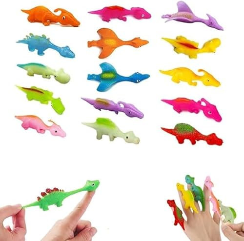 Jouet de Fronde de Doigt | Dinosaure catapulte drôle doigt volant | jouet élastique en caoutchouc dinosaure volant nouveauté jeu décompression jouet | cadeaux de Noël