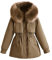 Steppjacke Hellblau Damen Überwindet den Winter aus Plüsch und dicker Baumwollkleidung. Kleine Baumwolljacken für Damen, Arbeitskleidung und Mäntel Imprägnierspray Regenjacke Wasserdicht (Coffee, XXL)