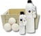 SWEET GRACE LAUNDRY COLLECTION Gift Box, Hamper including Delicate Washing Liquid Detergent 1 Litre, Laundry Perfume 200ml - Fabric Softener, 4x Wool Tumble Dryer Balls - Reusable Bundle Set in Bag