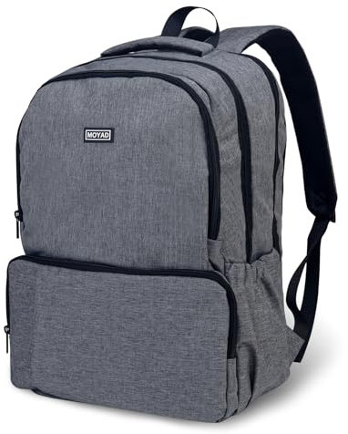 Moyad Sac à Dos pour Ordinateur Portable 30L Sac de Voyage Imperméable avec Compartiment d’Ordinateur 17 Pouces pour Homme Femme, Gris