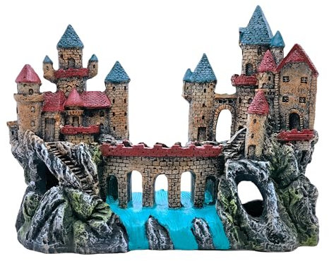 M2cbridge Antike Römische Säule Ruinen Europäische Burg Aquarium Dekorationen Aquarium Versteck Felsen (Großes Schloss)