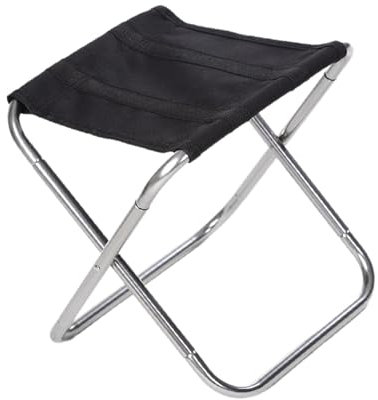 MagiDeal Tabouret de Camping Chaise de pêche Repose-Pieds Compact Adultes siège Pliable Repose-Pieds Chaise de Selle pour randonnée Jardin Barbecue pêche Patio, Argent