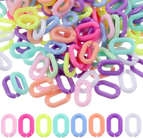 SEWACC 800pcs DIY Connection Buckles Open Designed Link Rings Acrylic Link Ring Jewelry Making Buckles Chain Link Rings Chain Links Linking Rings DIY Jewelry Craft Making Chain Buckles