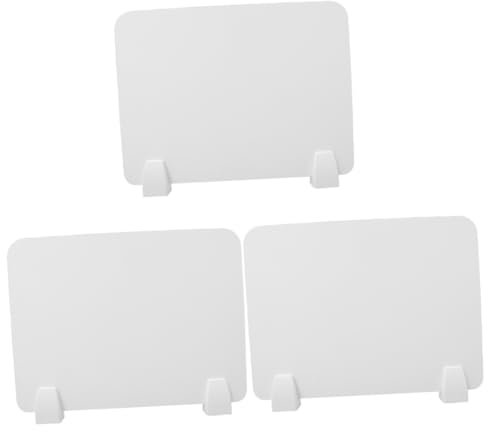 NUOBESTY 3 Sätze Bildschirmpartition Tafel Für Schreibtisch Abnehmbare Tischplatte Hustenschutz Für Arbeitsplatte Niesschutz-Panel-Desktop Schulzubehör Weiß PVC-Holz-kunststoffplatte