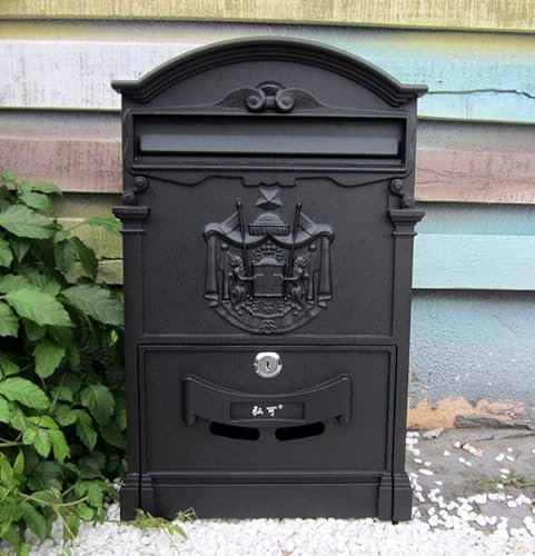 Wandbriefkasten Standbriefkasten Briefkasten Europäische Villa Briefkasten Im Freien Wasserdichte Briefkasten Wand Kreative Post Mit Schloss Vorschlag Box Retro Mailbox 26x9x41 cm Briefkasten