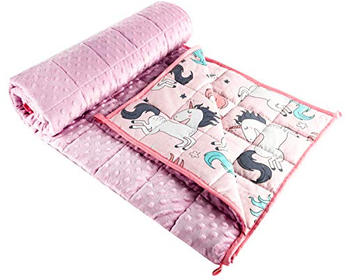 Sleepymoon Gewichtete Decke, schwere Decke (Einhorn, 100 x 150 cm - 4 kg)