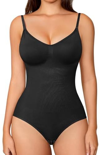 Bafully Body Gainant Femme Ventre Plat Gaine Amincissante Sculptant Shapewear Bodysuit Push Up Invisible Corset Minceur Body Shaper avec Bretelles Réglable