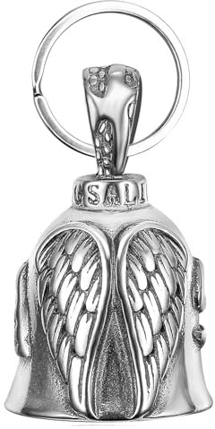 QZQUFJ Guardian Bell Moto, Clochette Vélo Moto, Porte Clef Moto, Avec anneau Suspendu, Bénissez la Paix (1)