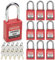 Bwintech 10 piezas 38MM candado de seguridad rojo con llaves iguales Lockout Tagout Lock para Lock Out Tag Out estaciones y dispositivos